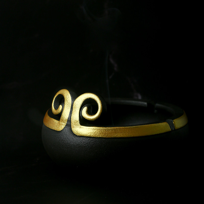 Creative ashtray ceramic household living room tea several personality pieces Chinese retro-air smoke cylinder novelty gift