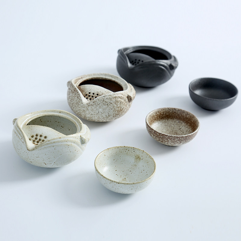 Nine artisans Ceramics Cup two cups of portable travel tea set Japanese style kung fu tea set