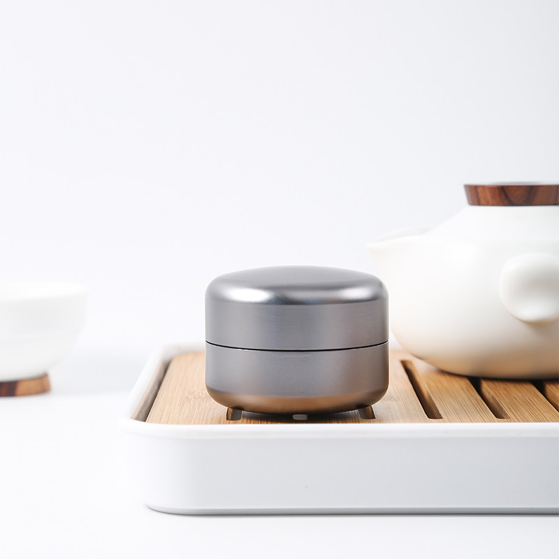 Metal portable small number Mini tea leaf pot creative seal small tea pot high-end boutique tea storage tank packaging tank