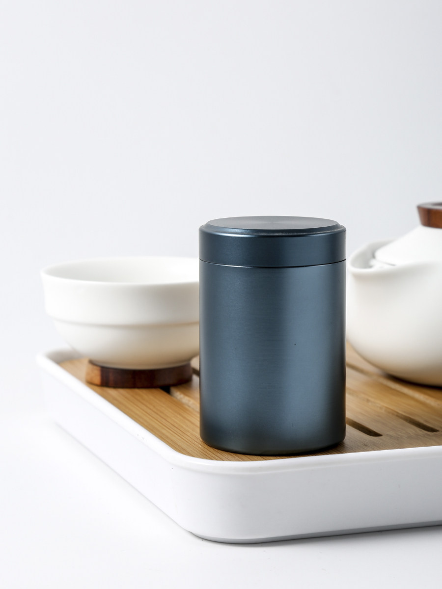 Portable Mini Small Number Metallic Creative Tea Ceremony Packaging Tea Leaf Jars Seal Minima Niche Aluminum Alloy Chinese Jars