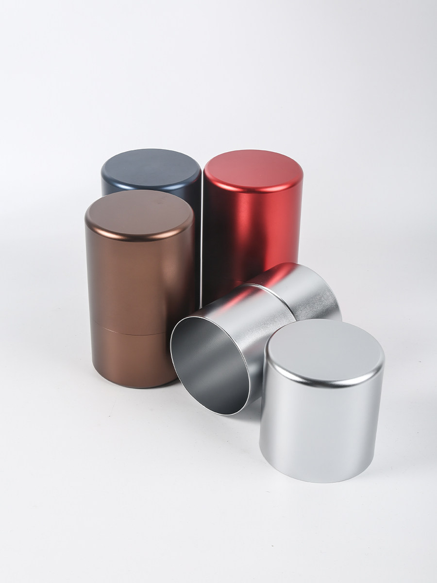 Titanium aluminum alloy large metal tea can portable tea can tea barrel personality creative high-end tea storage box