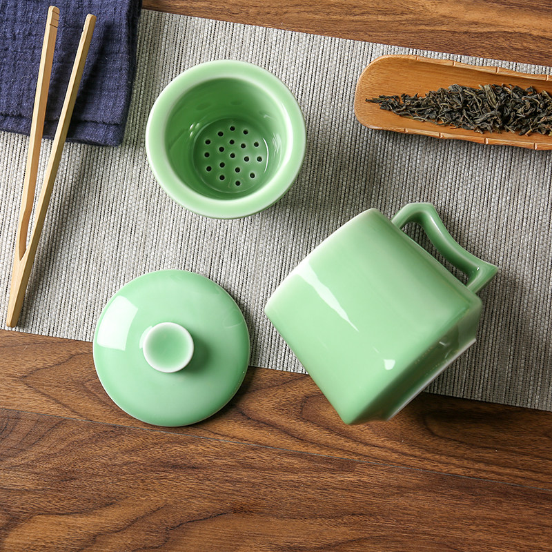 High-end Ceramic Office Cup Ceramic Belt Line Filter Mark Cup Creative Capacity Cup Built Tea Cup