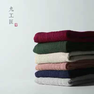 Nine artisans retro cotton and linen absorbent thickened tea towel Japanese Kung Fu tea set zero with elegant pot pad small rag