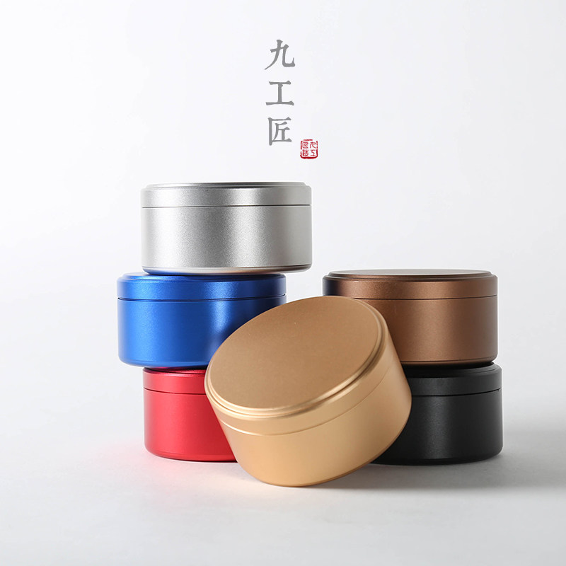 Nine Craftsman Portable Travel Small Number Tea Box Titanium Aluminum Alloy Belongs Pu-erh Tea Cake Box Tea Packaging Gift Jar