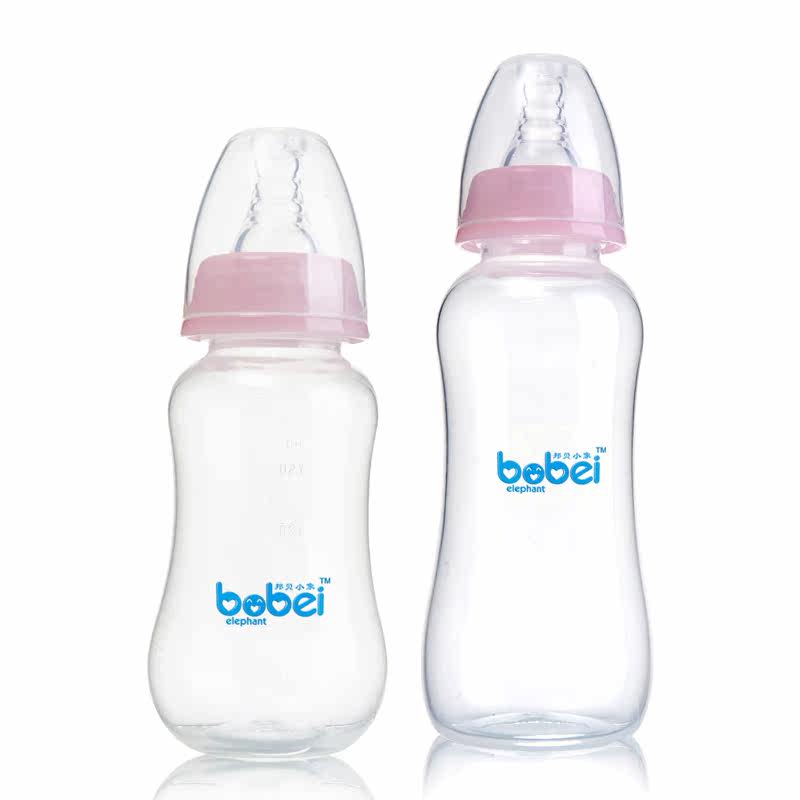 Bombay Small Elephant Standard Caliber 300ml Large Capacity PP Plastic Milk Bottle Imitation Breast Milk Nipple Round Hole L Yard resistant to fall