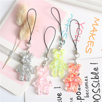 Cute Cute Cute Resin Violent Bear Cartoon Couple Cell Phone Shell Chain Pendant Ornament Schoolgirl Pendant Flash Gift