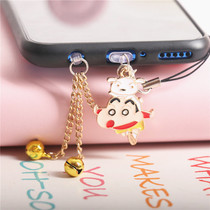 Cartoon cute alloy small new bell headphone hole anti-dust plug charging mouth plug for male and female couples jack pendant