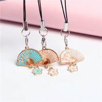 Retro Wind Palace Court Small Fan Mini Flowers for boys and girls Mobile Phone Shell Pendant Lovers Pendant Rope Ornament Gifts