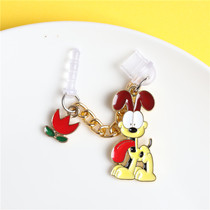 Cute Garfy cat dog ultra cute mobile phone headphone hole anti-dust plug charging mouth plug male girl couple pendant