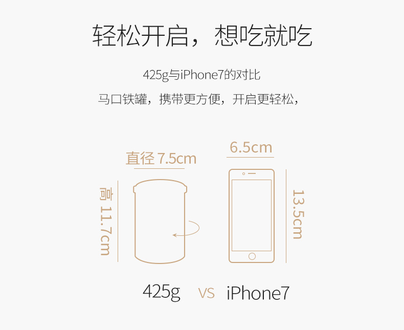 真心 黄桃罐头 425g*4罐 马口铁罐包装 图5