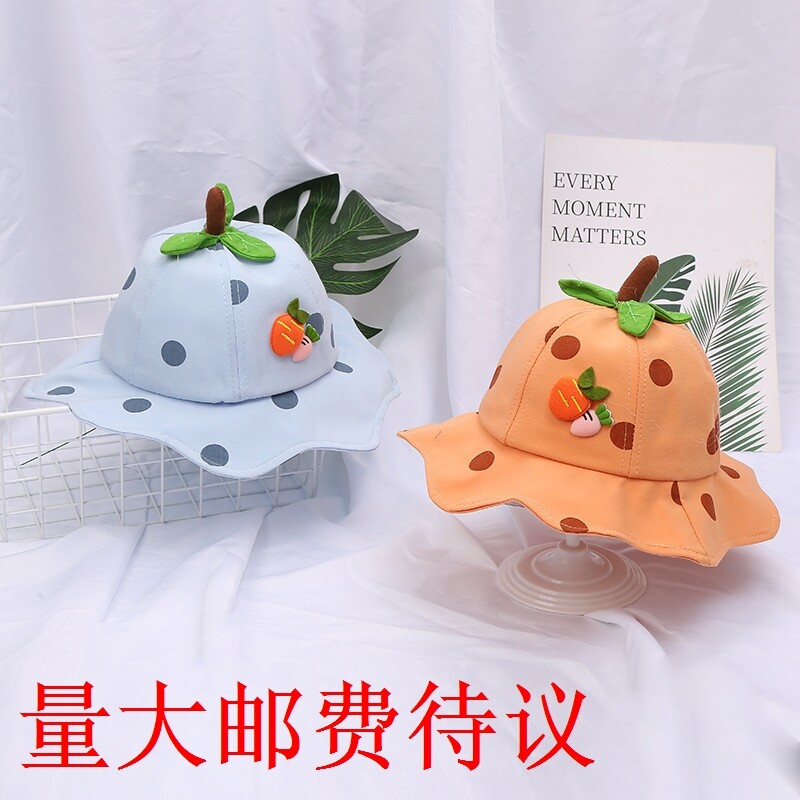 Lace caravan radish children's pelvic hat baby fisherman's hat 2020 spring and summer new baby hat Han version sunhat
