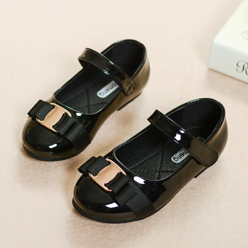 Girl Black Leather Shoes Spring Autumn New Princess Shoes Students Perform CUHK Children Red Small Leather Shoes Girls Dance