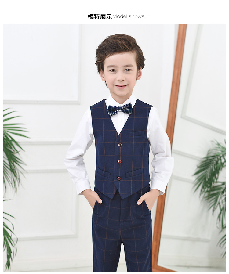 Phù hợp với trẻ em vest phù hợp với cậu bé người Anh phù hợp với vest trong cậu bé lớn sinh viên đàn piano trang phục hoa cô gái ăn mặc quần áo trẻ em xuất khẩu