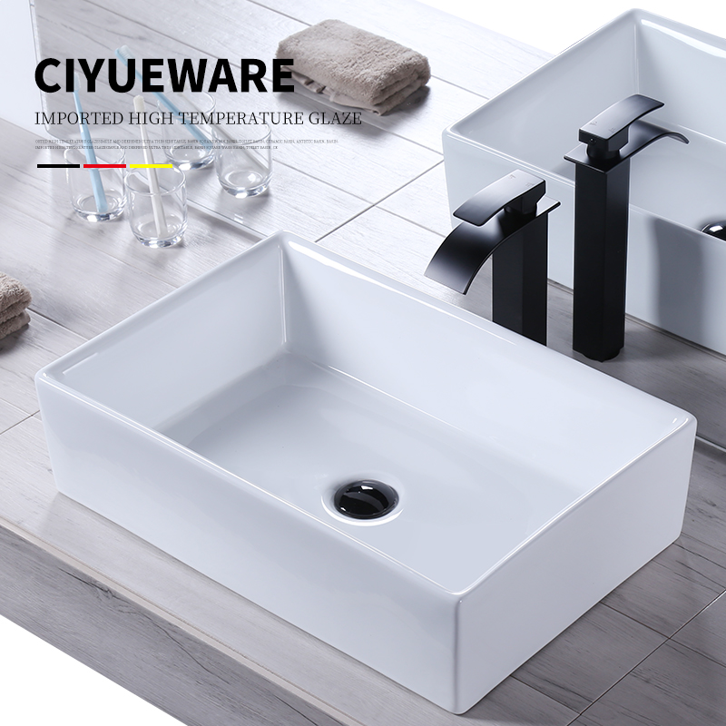 Ceramic Terrace Basin Washbasin Home Dressing Room Large Size Bench Basin Balcony Deepening Rectangular Washbasin