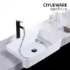 Semi-embedded washbasin Ceramic narrow washbasin Household table washbasin Table basin Square semi-hanging washbasin