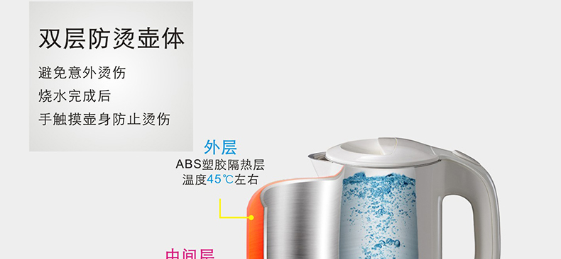 Kinhao / Jian Hao tất cả các mùa khách sạn du lịch cầm tay điện nhỏ bằng thép không gỉ 304 cách điện đôi ấm đun nước điện - ấm đun nước điện ấm siêu tốc điện máy xanh