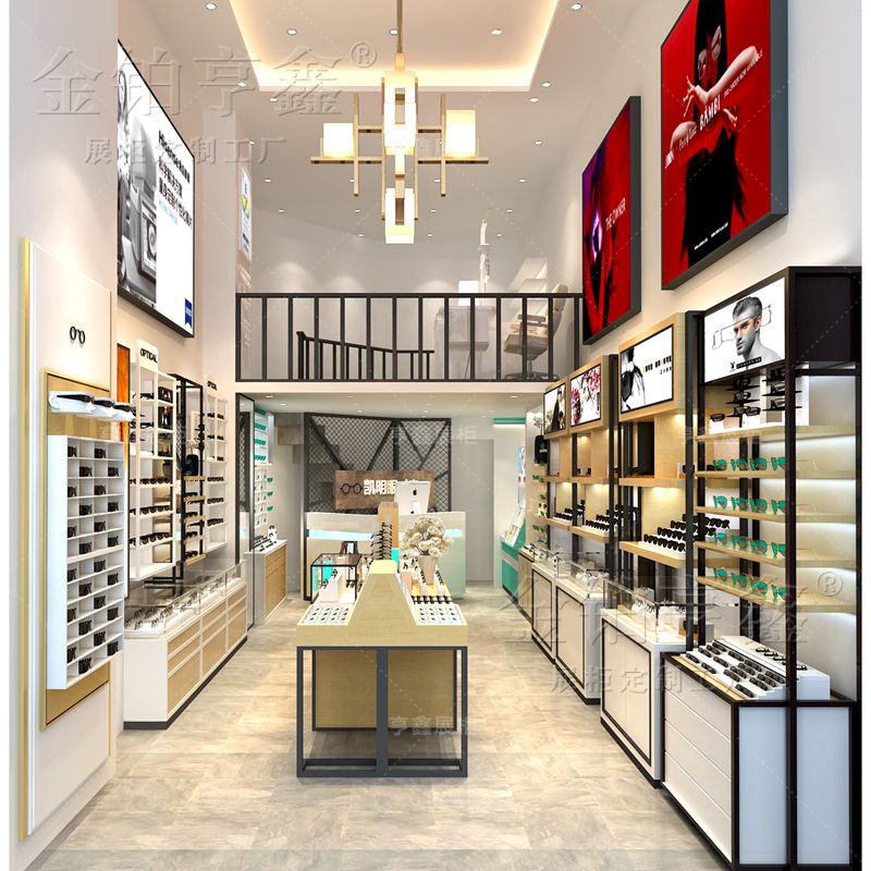 New fast fashion glasses vertical boutique wrought iron glasses display high cabinet sunglasses display Nakajima customization