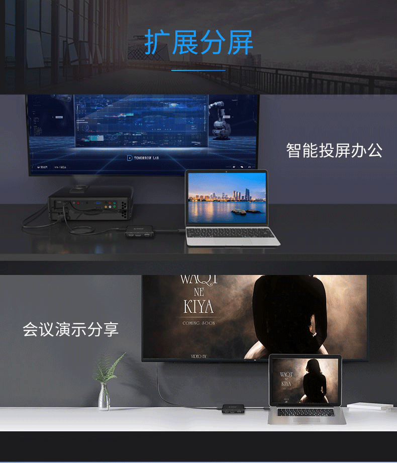 Bộ chuyển đổi Orico / Oerico Bộ chuyển đổi HDMI / VGA / DVI / DP Bộ điều khiển máy tính xách tay của Apple điện thoại di động Bộ chuyển đổi video và video HD-C HD - USB Aaccessories quạt màn 5 cánh