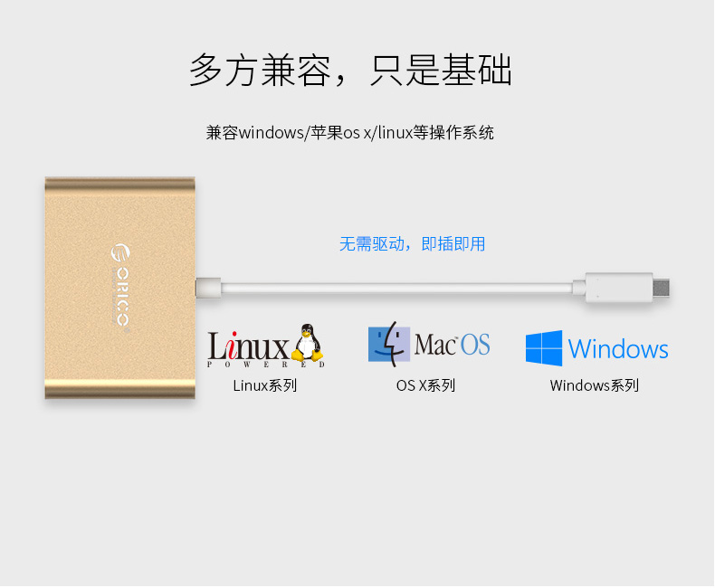 ORICO Type-C Splitter USB3.0 Apple Macbook Máy tính Hub Hub USB-C Turn HDMI - USB Aaccessories quạt mini để bàn sạc pin