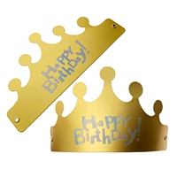 Складная корона День рождения шляпа Золотая вечеринка Детская бумажная шляпа лазер с днем ​​рождения