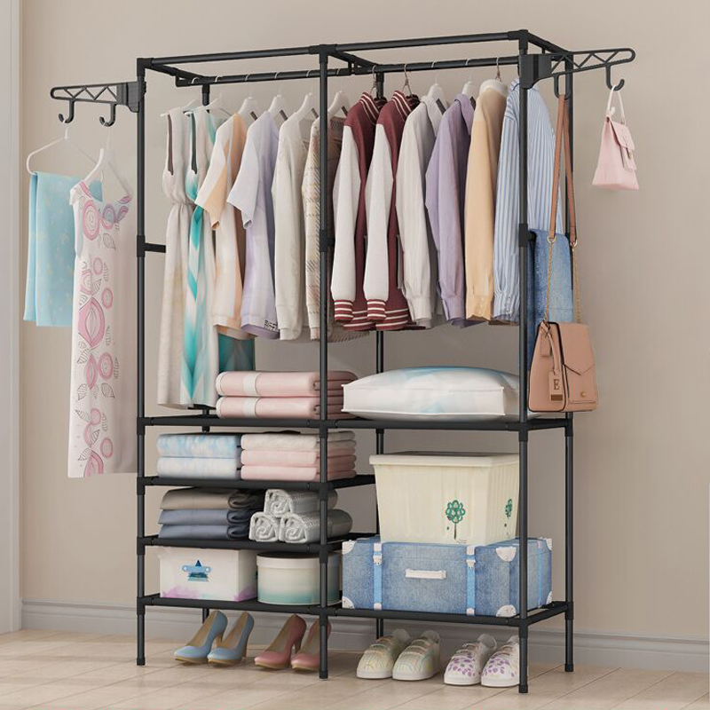 Simple coat rack multi-functional floor hanger home foyer bedroom storage shelf simple and economical