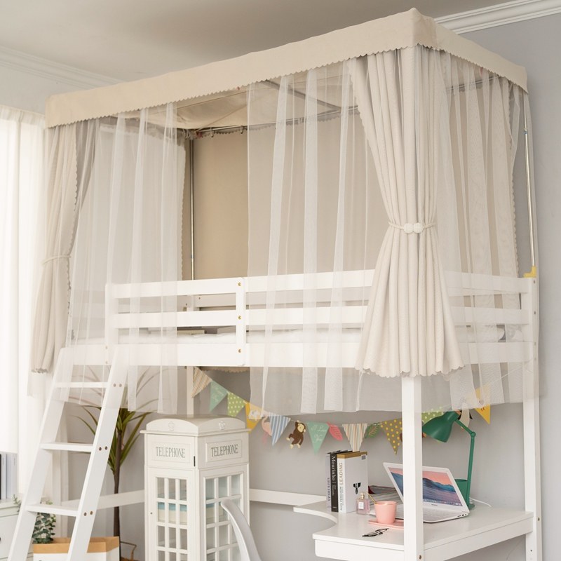 Student Dormitory Bed Curtain Shade Shade upper laid down sleeping room thickened minimalist mosquito net one-piece ins and wind