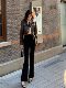 Hollinna Black Flared Casual Pants for Women, Autumn and Winter, Fleece-Lined and Thickened, 2025 New High-Waisted, Waist-Slimming, Slim-Fit Long Pants