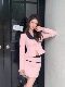Hollin[Heartbeat Peach]Pink Socialite High-End Suit Set for Women, New Spring and Autumn Two-Piece Set