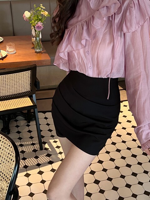 Hollin Irregular Sexy Black High Waist Short Skirt Women's Summer 2025 New One Step Skirt Skirt Hip Skirt