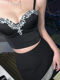 Hollin Handmade Rhinestone Strapless Tube Top for Women, with Chest Pads, High-End, Not Vulgar, Dopamine Fashion