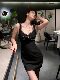 Hollin Rhinestone U-Neck Suspender Dress for Women, Spring and Autumn 2025 New Style, Socialite Style, High-End Waist-Cinching Short Skirt