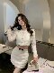 Hollin Lace Small Fragrance Suit for Women Spring & Fall 2025 New Style Leaky Waist Small High-End Elegant Two-Piece Set