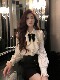 Hollin's Design-Focused, Niche Satin Bow-Tie Base Shirt for Women, Spring and Autumn French-Style High-End White Shirt