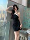 Hollin Pure Desire Cross Halter Neck Bodycon Dress for Women, Summer Socialite Style, High-End, Elegant, Sexy Backless Short Dress
