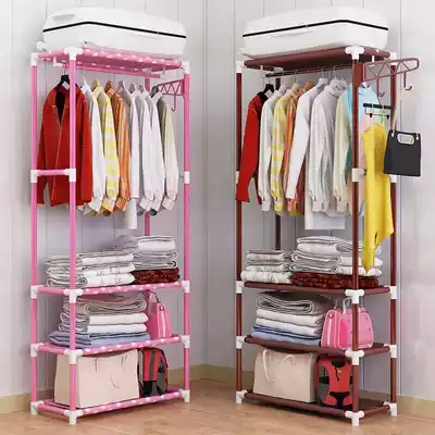 Simple coat rack multifunctional floor-to-ceiling hanger household foyer bedroom shelf simple economy