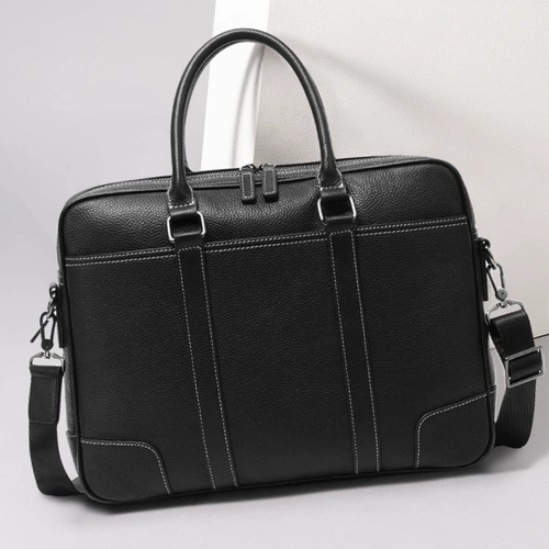 Вместительная и большая кожаная сумка на одно плечо, ноутбук, из натуральной кожи, воловья кожа, бизнес-версия