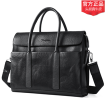 Handbag Men Bag Kit New Genuine Leather Work Business Briefcase Boy Bungalow Leather Computer Bag Files Large Capacity