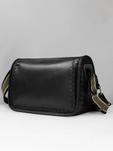 Плетеная сумка через плечо для отдыха, сумка на одно плечо, из натуральной кожи