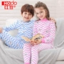 100% cotton 10-12-15 tuổi Trẻ lớn gầy gò 13 bộ 6 quần lót bé trai 8 học sinh 5 bé trai quần áo mùa thu bộ cotton thu đông bé trai