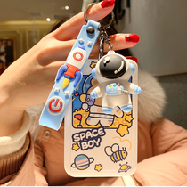 New Little Bear Rabbit Sleeve Hanging Neck Anti-Throw Student Meal Card Water Card bus MTR Kindergarten pick-up and drop-off documents card bag