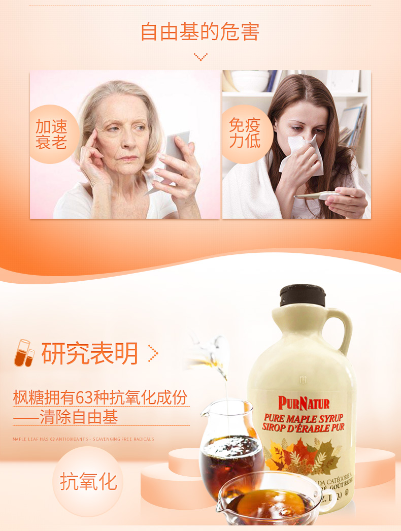 加拿大总理亲荐 加拿大 PURNATUR  枫叶糖浆 1L家庭装 图4