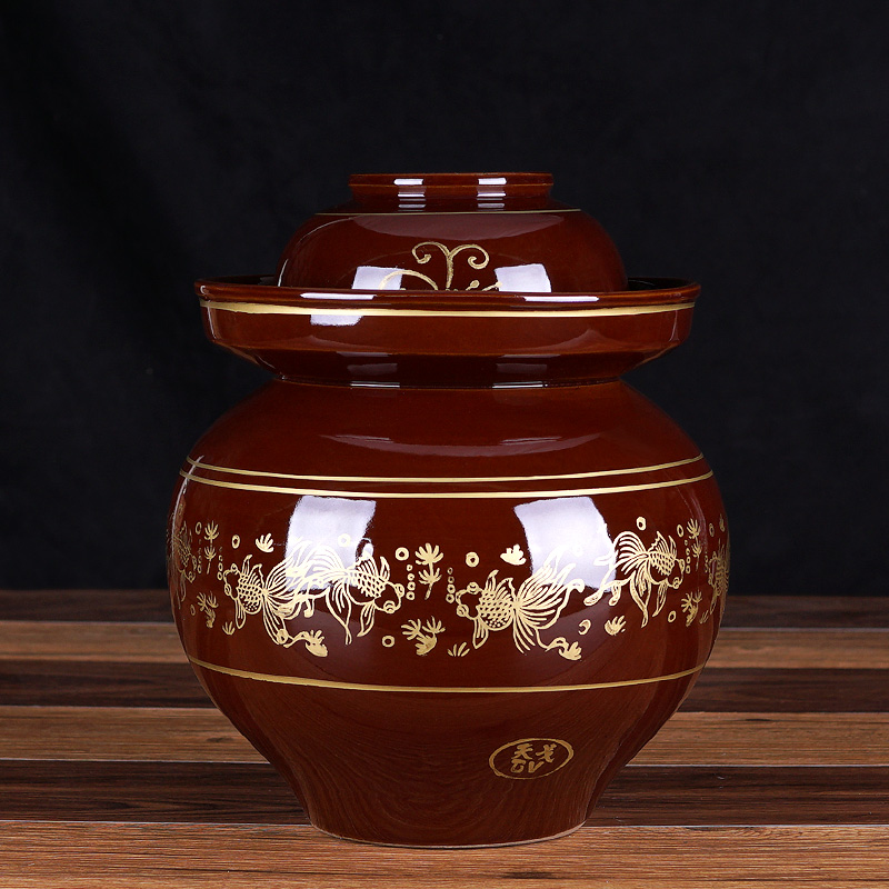 Large kimchi jar extra large Sichuan clay pot ceramic home sauerkraut jar pickled 50 pounds of flooded pickles old-fashioned