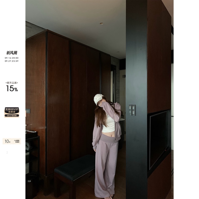 Ono Spicy Xyxy "Daily Basic" Plus Size Hooded Cardigan Sweatshirt and Sweatpants Casual Two-Piece Set Ono Spicy Xyxy "Daily Basic" Plus Size Hooded Cardigan Sweatshirt and Sweatpants Casual Two-Piece Set