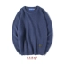 Rabbit Xiansen mùa đông nam áo len áo len cổ tròn áo len nam mùa thu tăng trưởng tay áo sinh viên màu rắn áo len cao cổ nam Cardigan