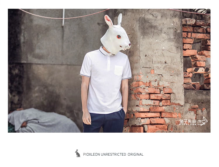 Rabbit Xiansen Men 2018 Mùa hè Mới Nhật Bản Áo sơ mi màu trơn Lapel POLO Áo sơ mi nam tay ngắn Paul T-shirt áo polo có cổ