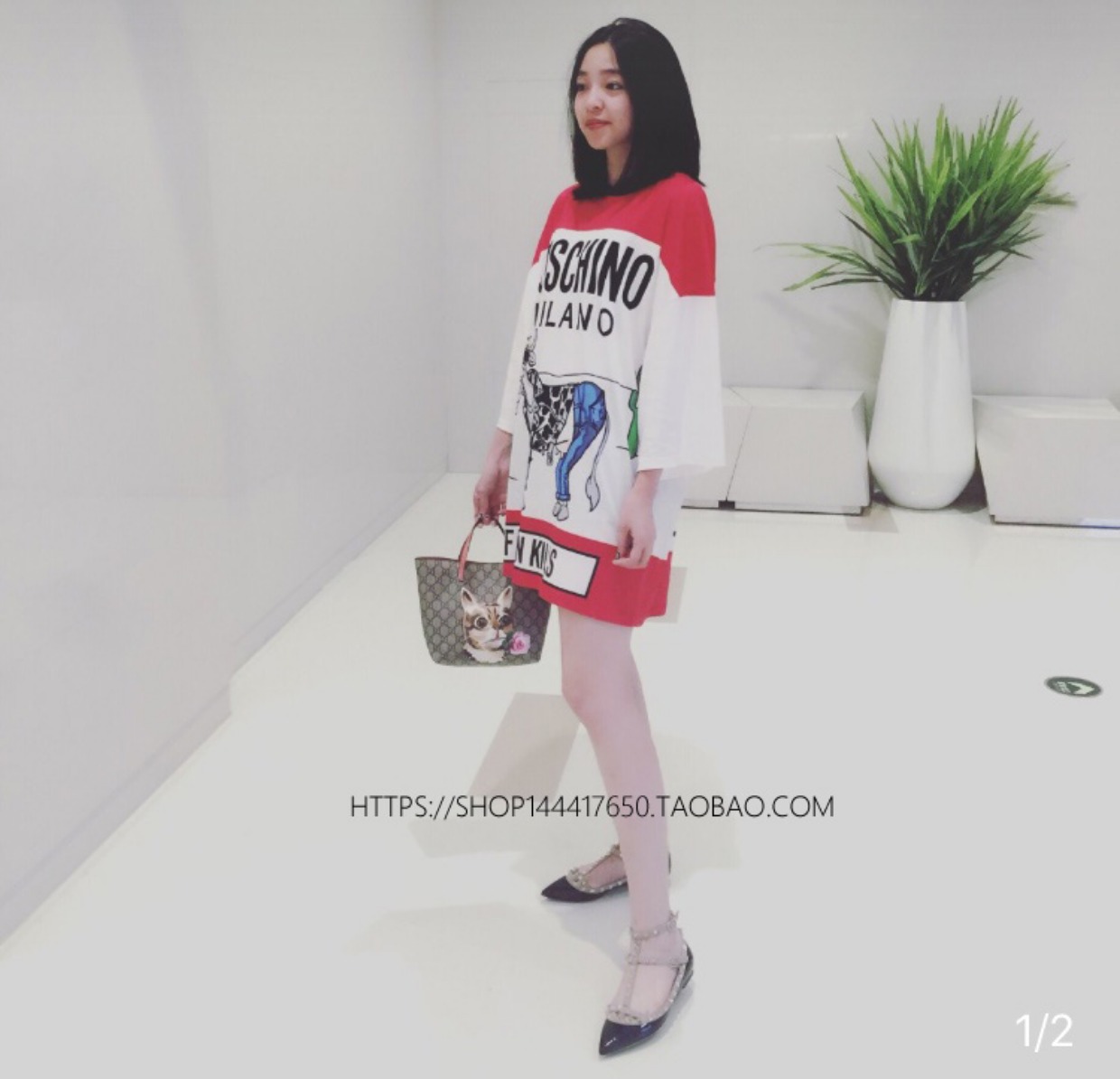 2018 làn sóng mới Hàn Quốc phiên bản của in hoang dã hình con chó hình con mèo shopping bag tote bag ladies túi xách túi nhỏ nữ balo du lịch