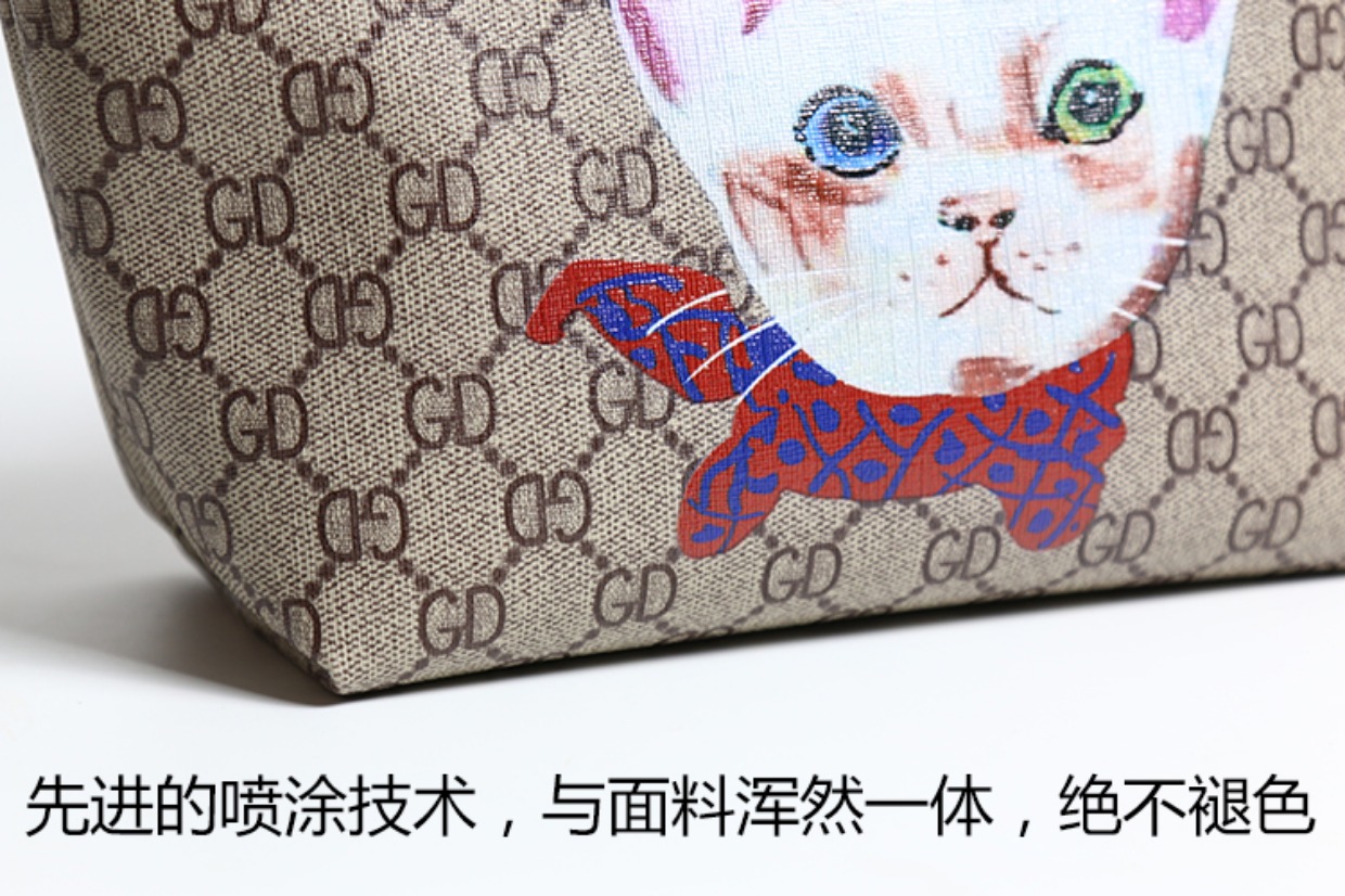 2018 làn sóng mới Hàn Quốc phiên bản của in hoang dã hình con chó hình con mèo shopping bag tote bag ladies túi xách túi nhỏ nữ balo du lịch
