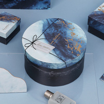 Marble texture simple business vibrato gift round box Gift box Happy box Goddess box Flower box packaging