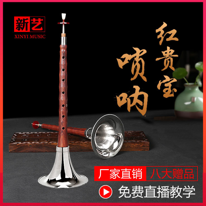 Xinyi playing Red Guibao wood Suona horn instrument full set of d-tone D-tone Beginner entry Adult size number