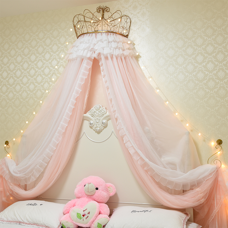 Bed curtain bedside curtain European style hotel beauty salon decoration curtain curtain curtain curtain mosquito net princess dream homestay girl heart